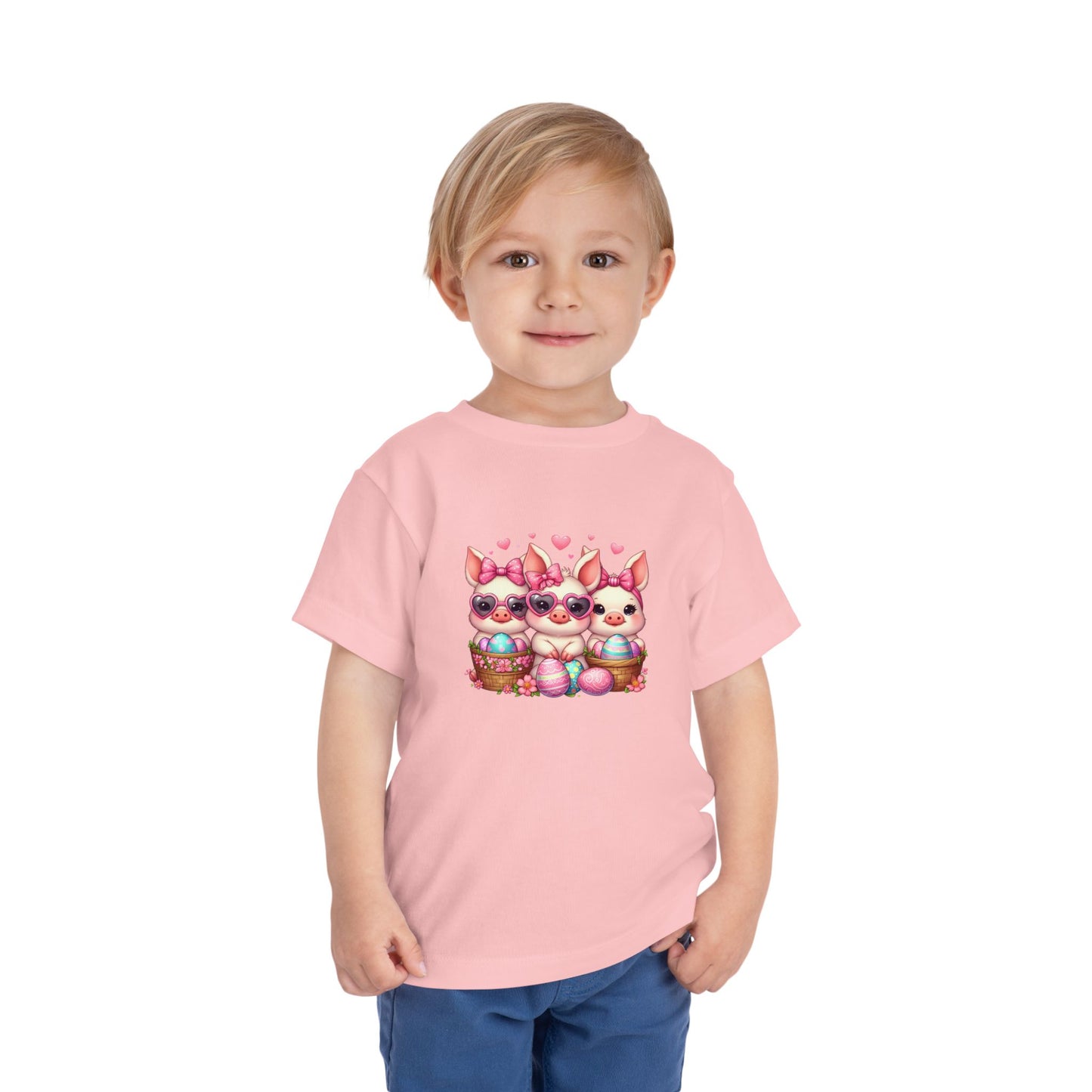 Toddler 3 Baby Pigs Easter Short Sleeve Tee