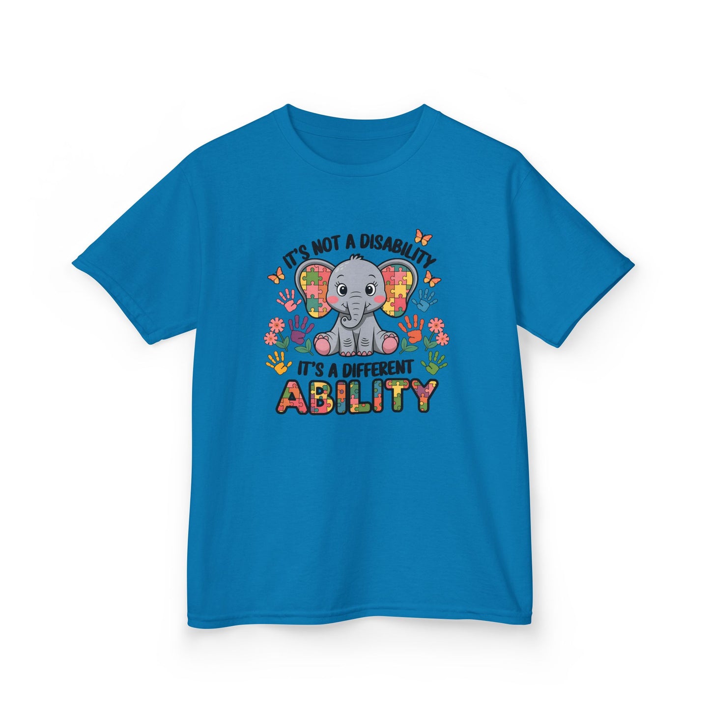 Kids Elephant Awareness Tee - It's Not a Disability, It's a Different Ability