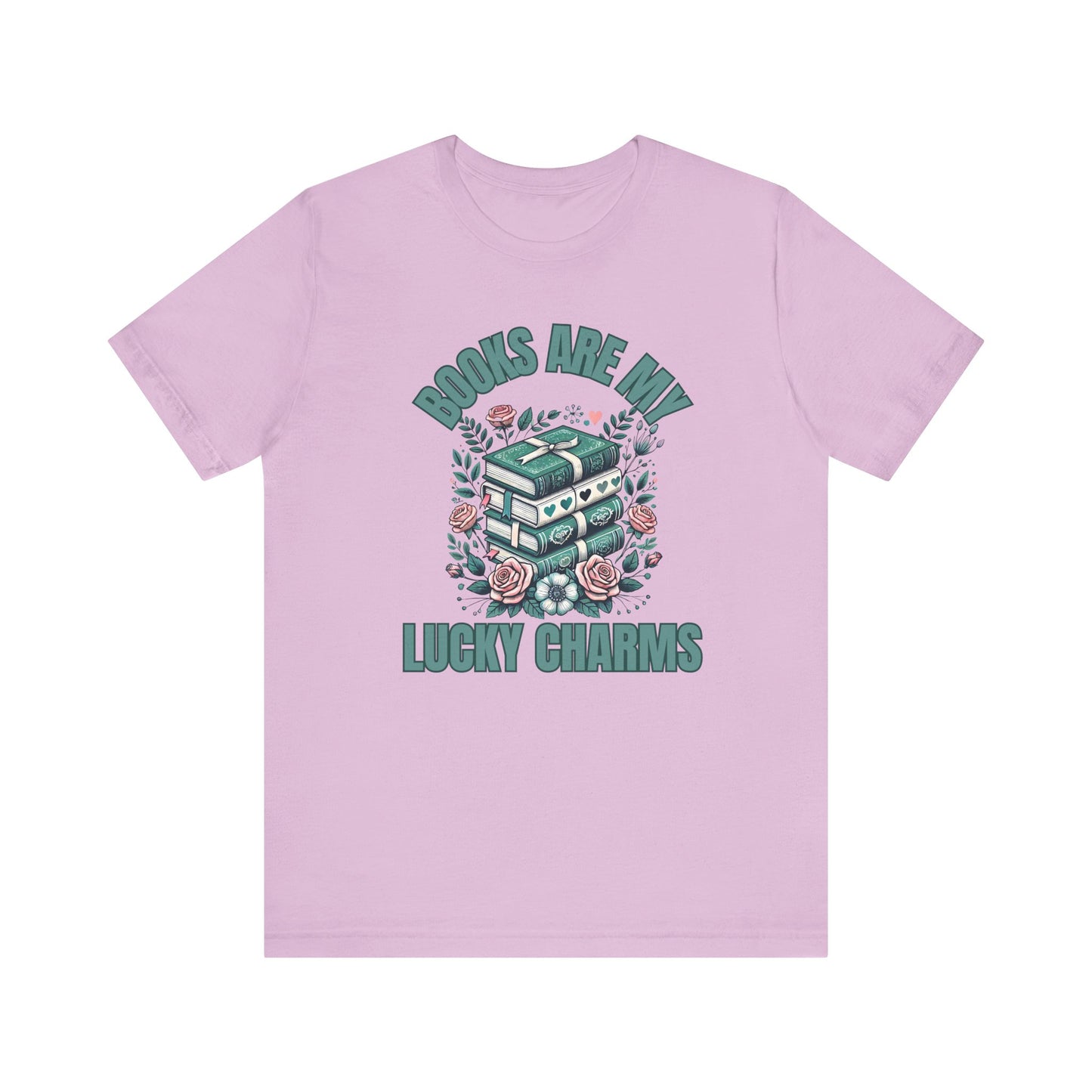 St. Patrick's Day Books are My Lucky Charms T-Shirt, Reading Bookworm Tee, Lucky Shamrock Book Lover Gift, Unisex Jersey Short Sleeve Tee