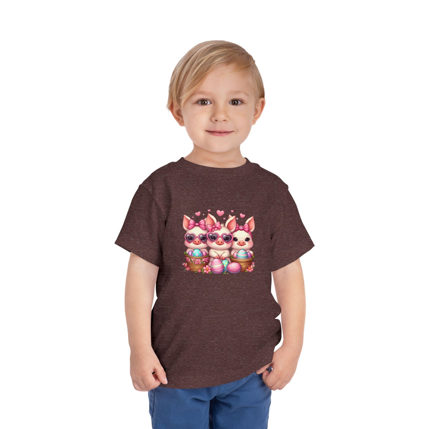 Toddler 3 Baby Pigs Easter Short Sleeve Tee