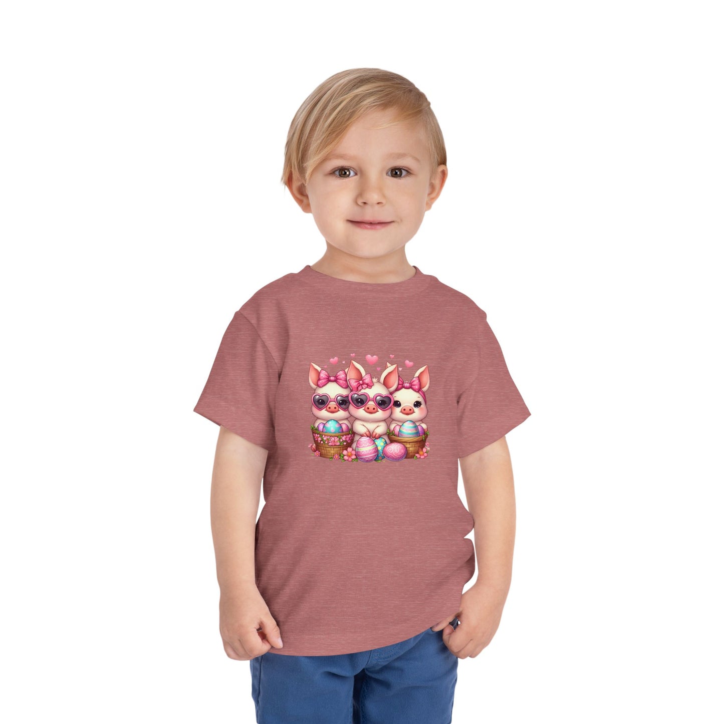Toddler 3 Baby Pigs Easter Short Sleeve Tee