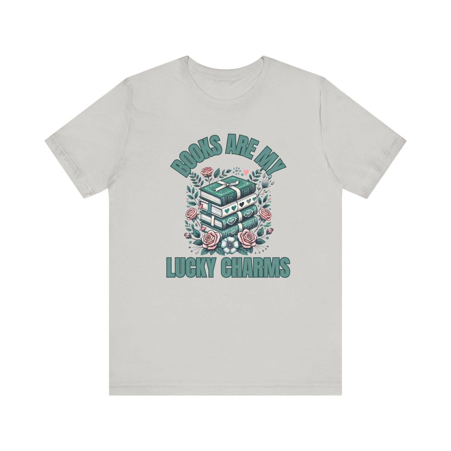 St. Patrick's Day Books are My Lucky Charms T-Shirt, Reading Bookworm Tee, Lucky Shamrock Book Lover Gift, Unisex Jersey Short Sleeve Tee