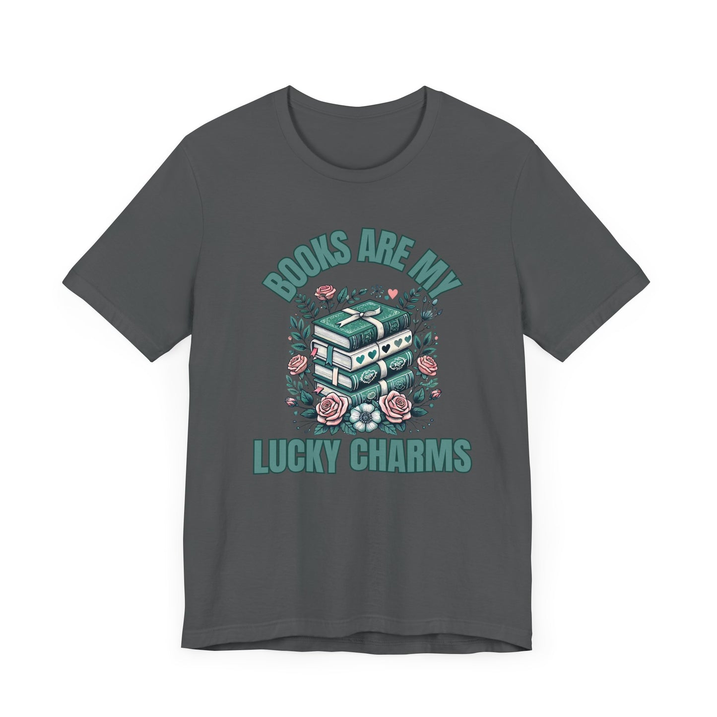 St. Patrick's Day Books are My Lucky Charms T-Shirt, Reading Bookworm Tee, Lucky Shamrock Book Lover Gift, Unisex Jersey Short Sleeve Tee