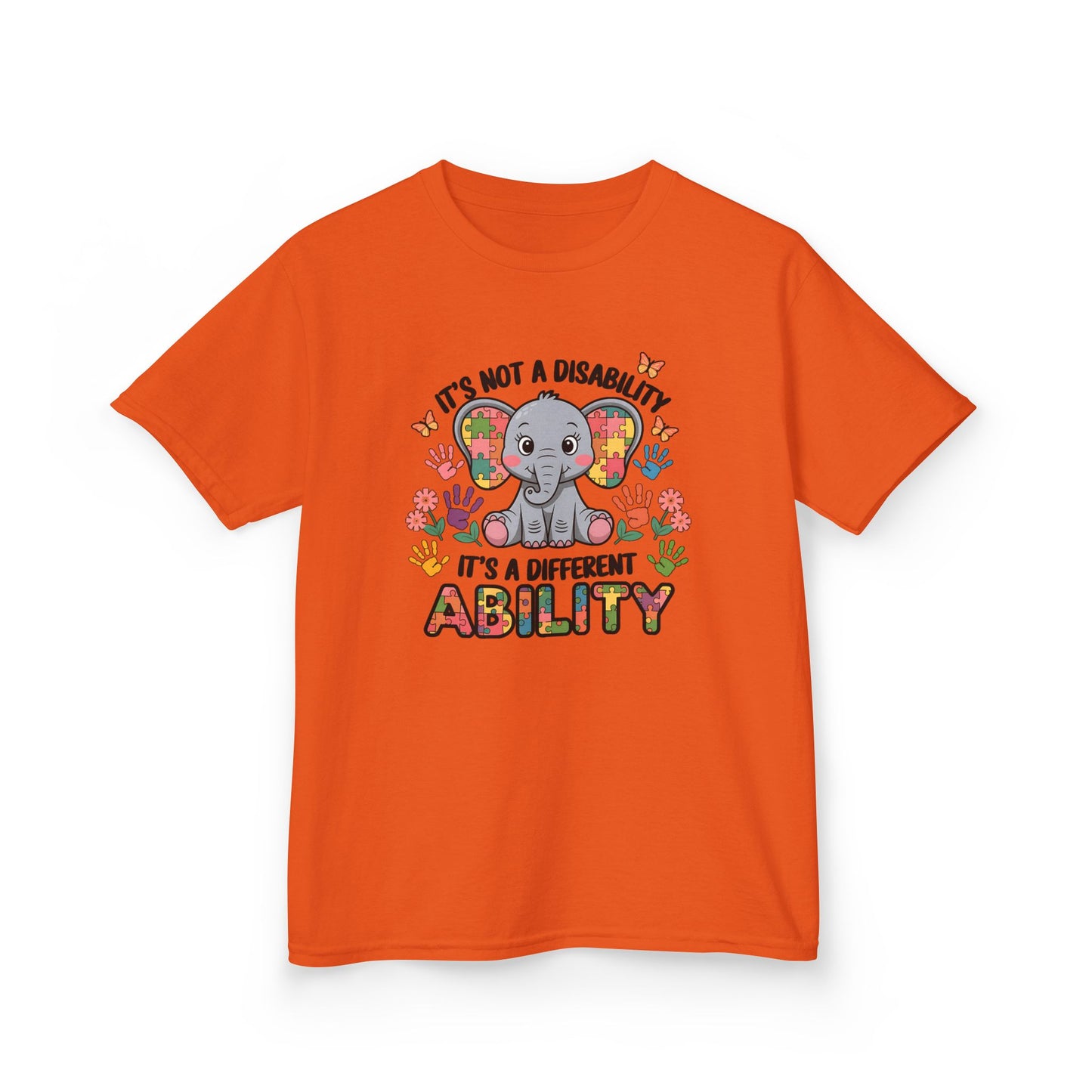 Kids Elephant Awareness Tee - It's Not a Disability, It's a Different Ability