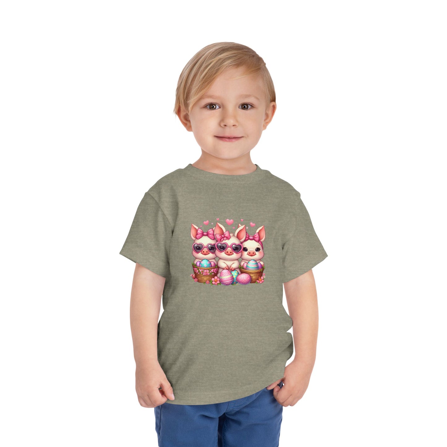 Toddler 3 Baby Pigs Easter Short Sleeve Tee