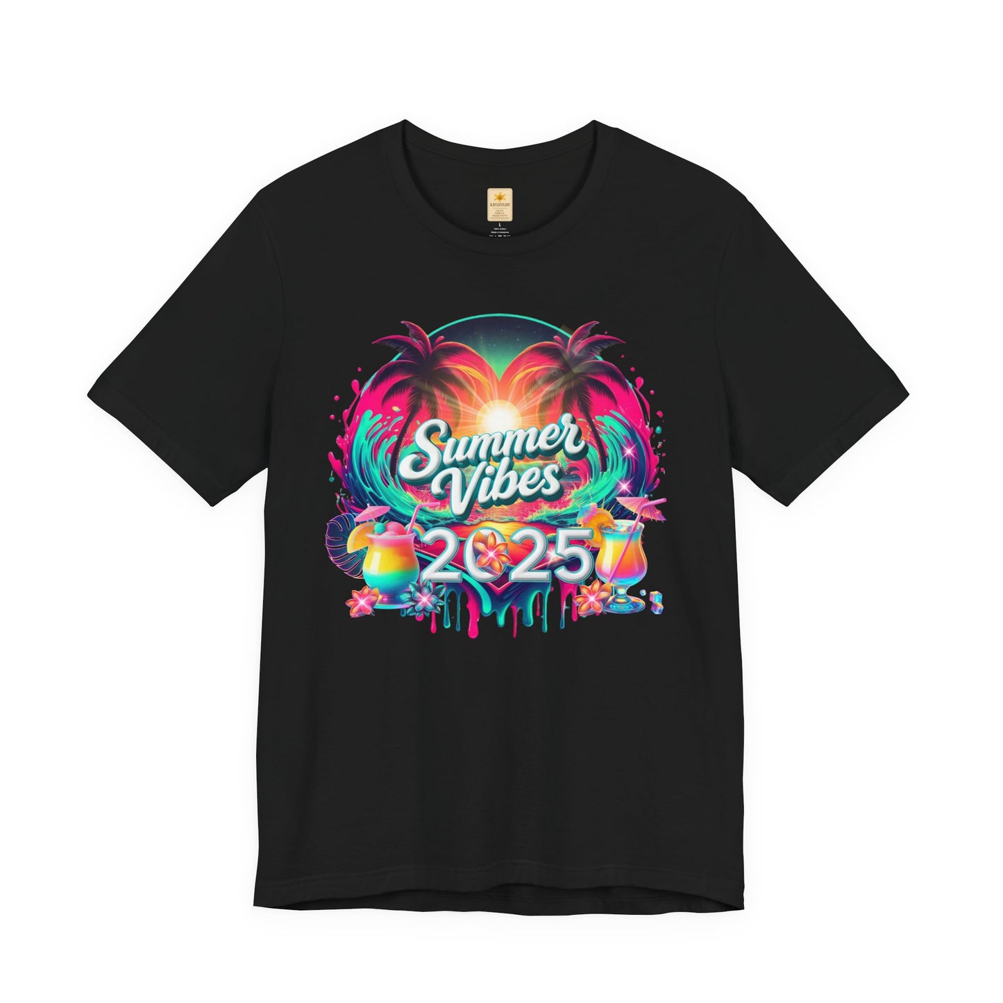 Summer Vibes Tee - Retro Tropical Design 2025