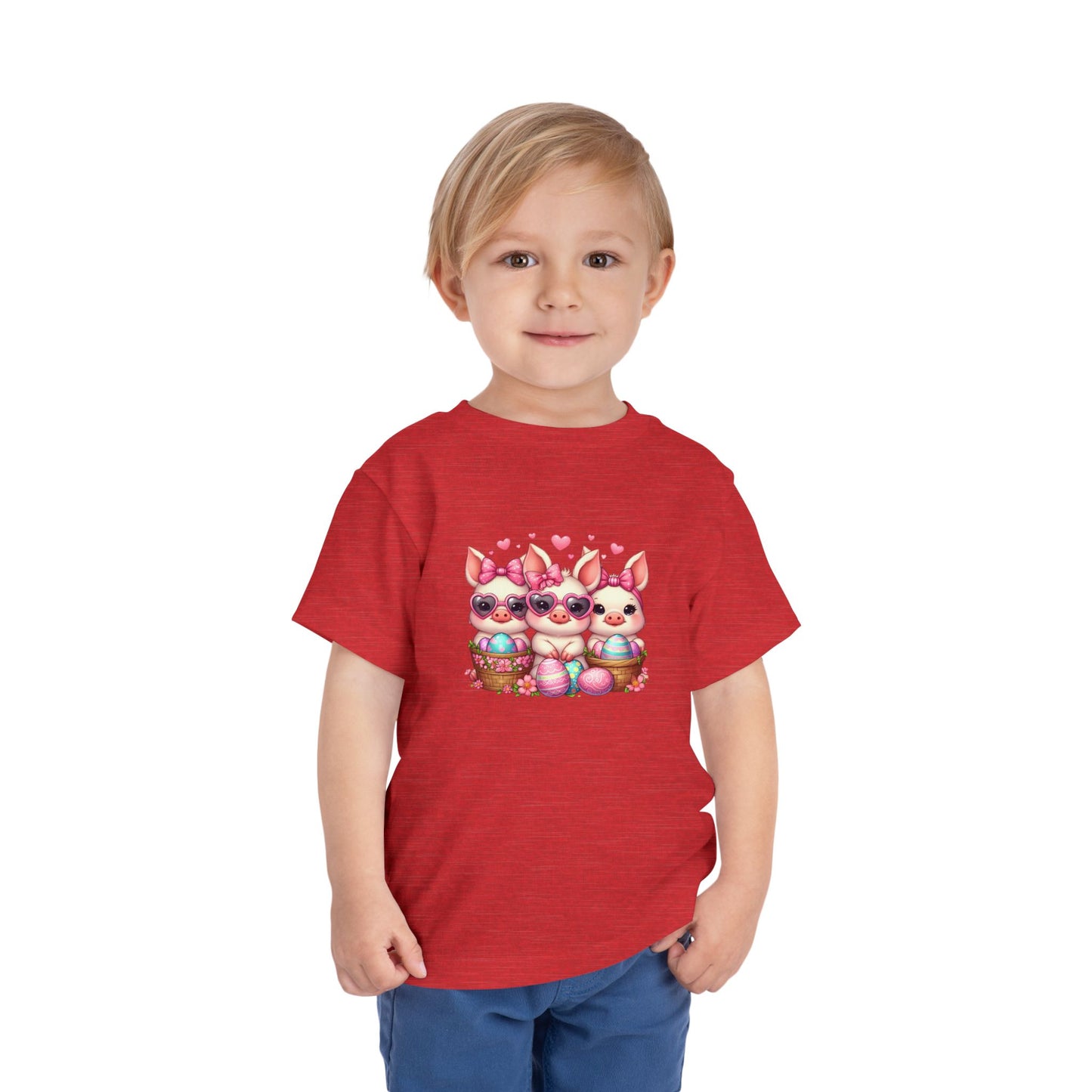 Toddler 3 Baby Pigs Easter Short Sleeve Tee