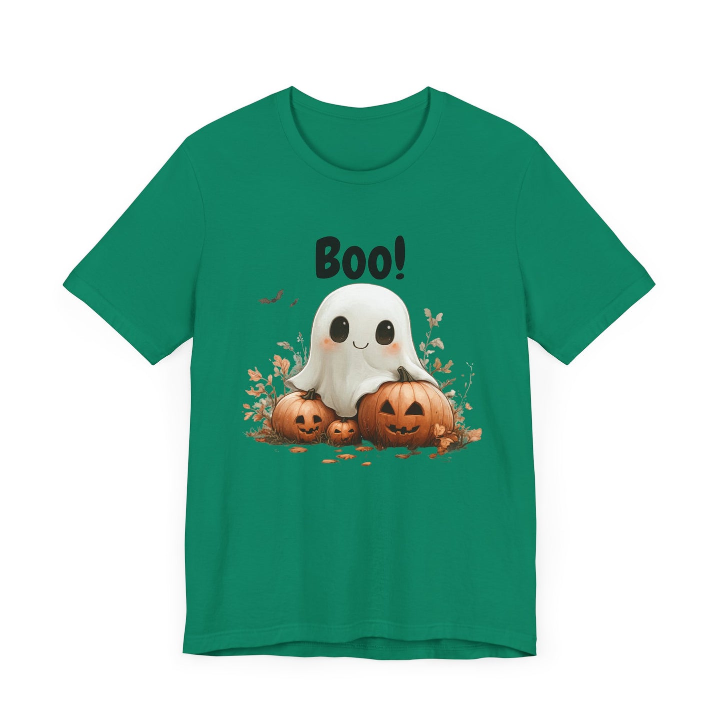 Cute Ghost 'Boo!' Unisex Jersey Tee for Halloween Celebrations
