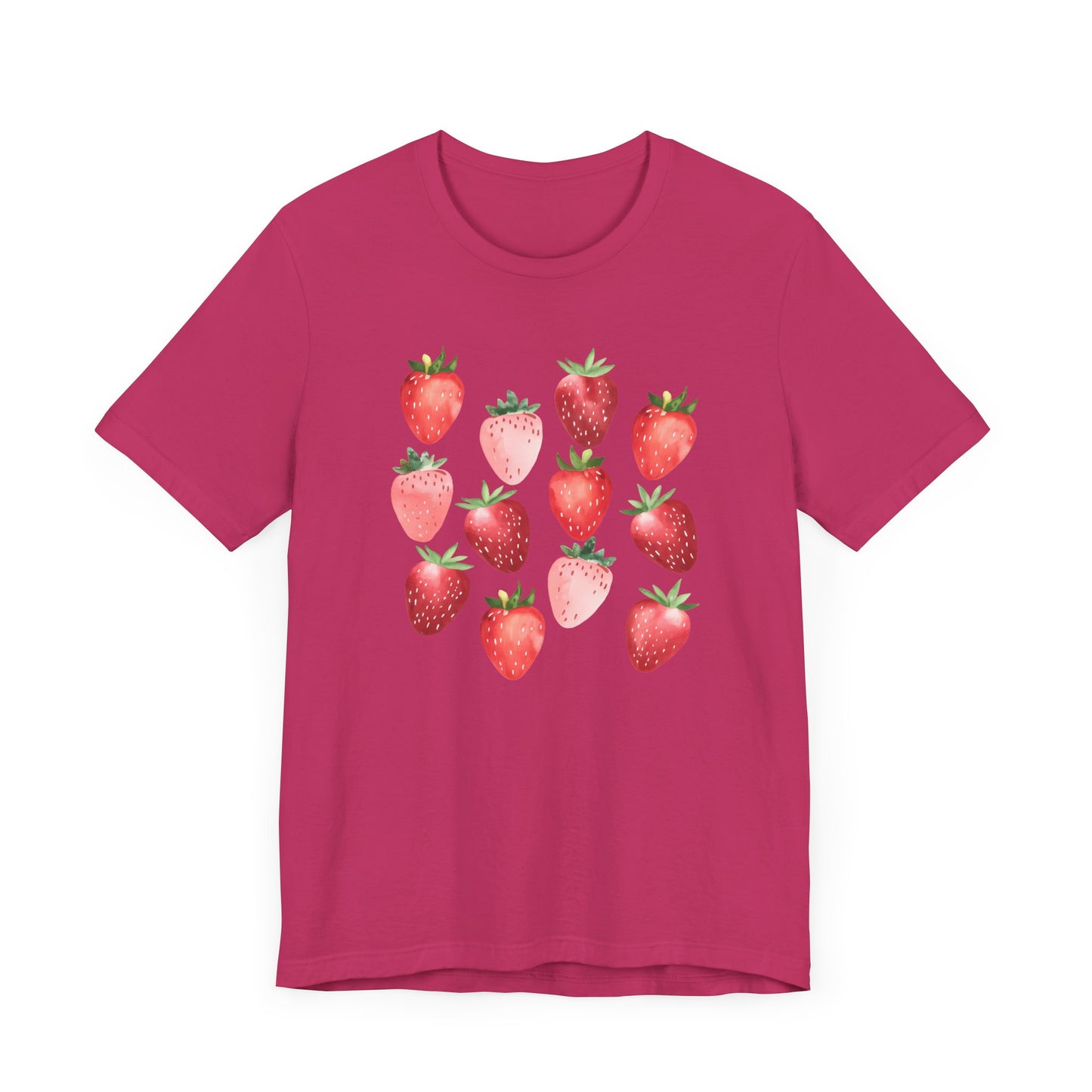 Strawberry Lovers Short Sleeve Tee - Cute Fruit Graphic Tee