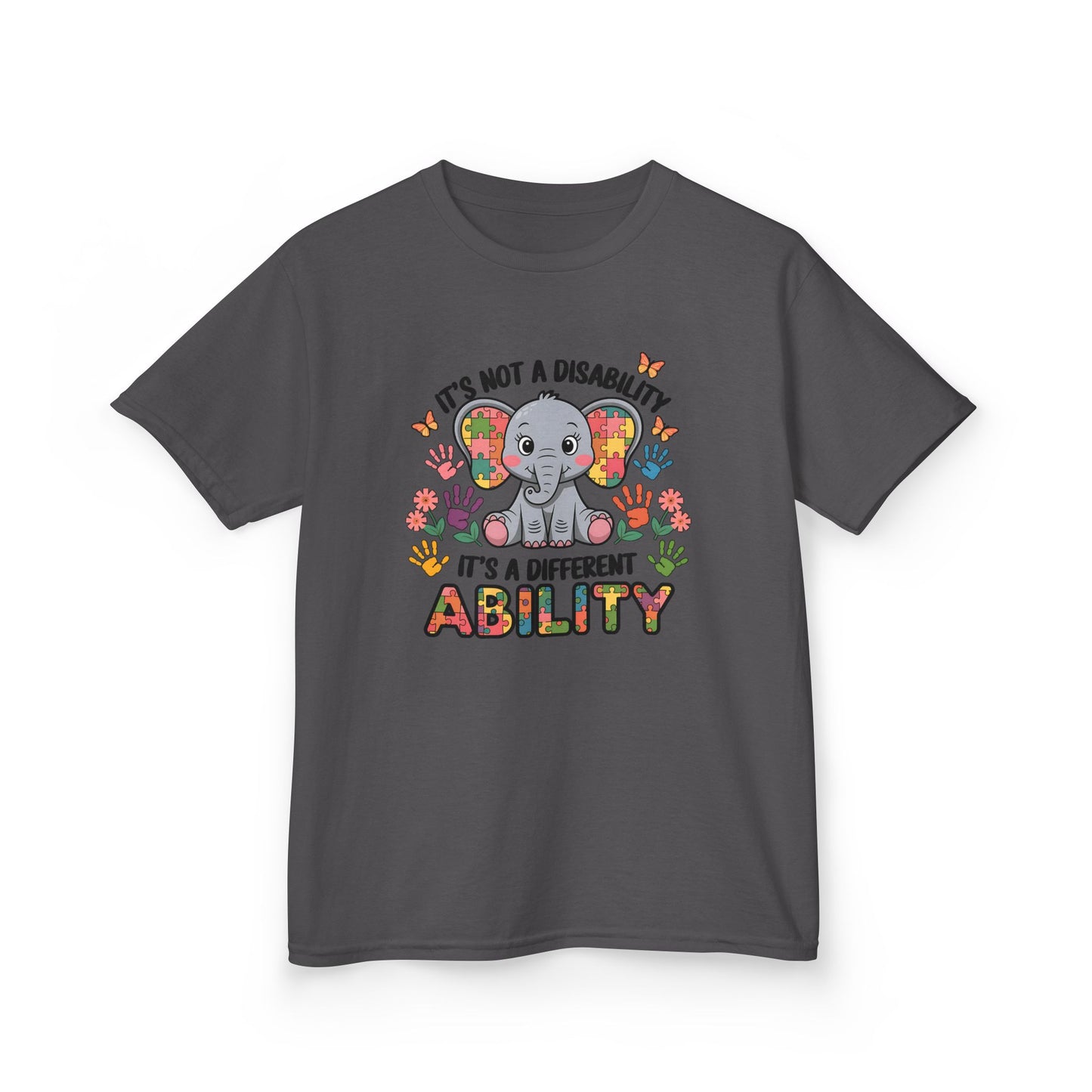 Kids Elephant Awareness Tee - It's Not a Disability, It's a Different Ability