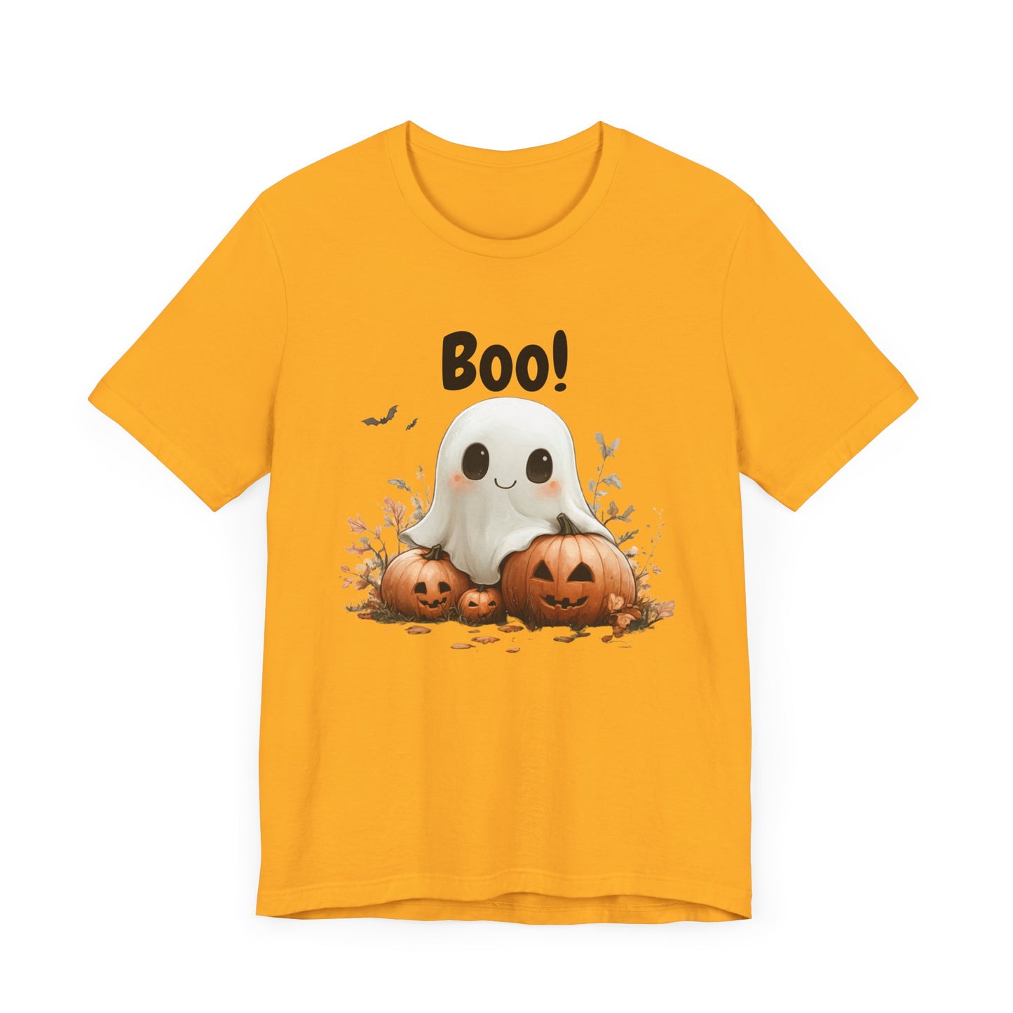 Cute Ghost 'Boo!' Unisex Jersey Tee for Halloween Celebrations