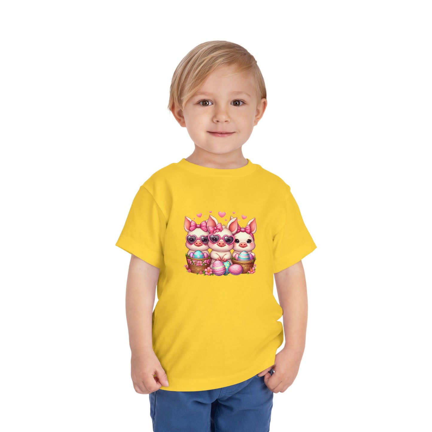 Toddler 3 Baby Pigs Easter Short Sleeve Tee