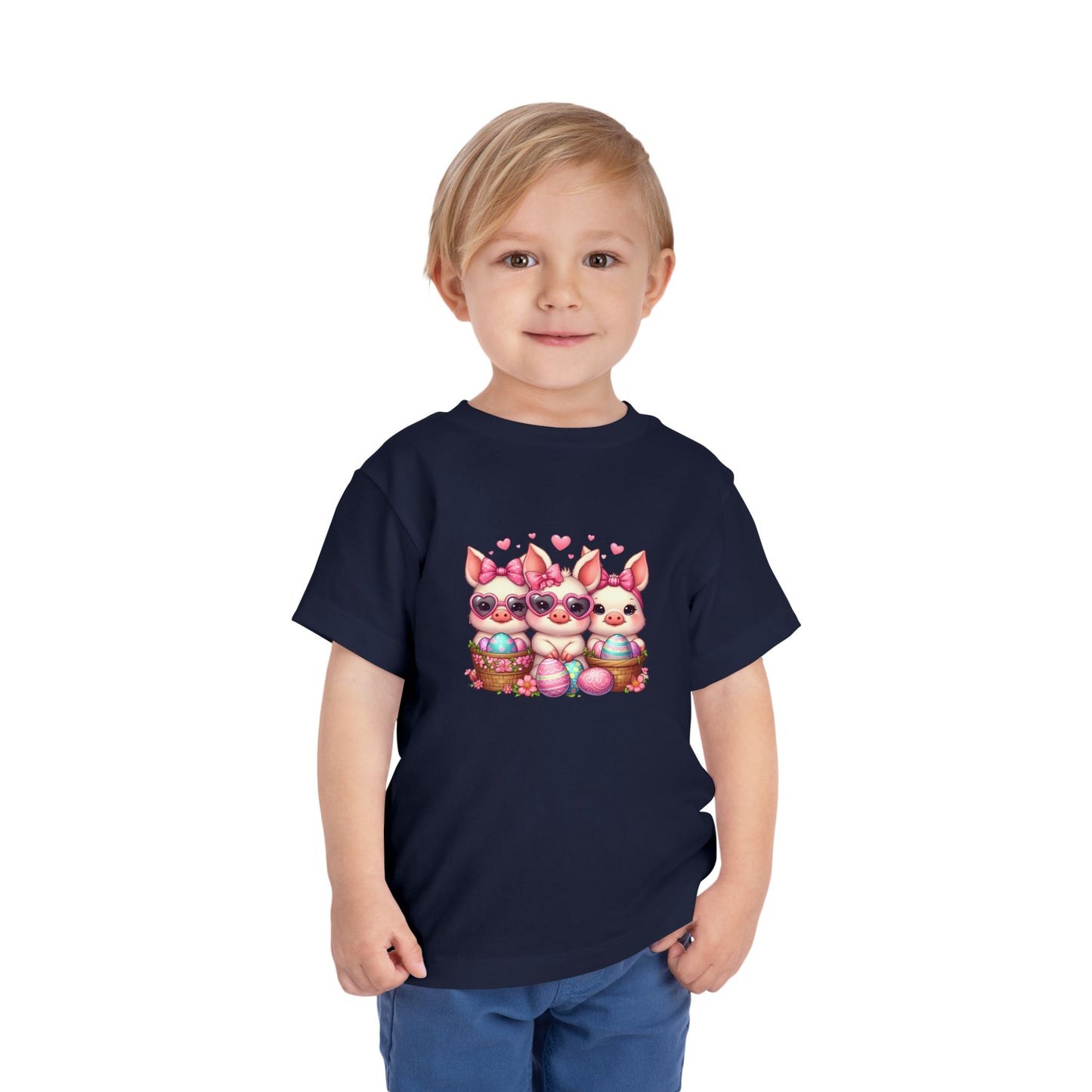 Toddler 3 Baby Pigs Easter Short Sleeve Tee