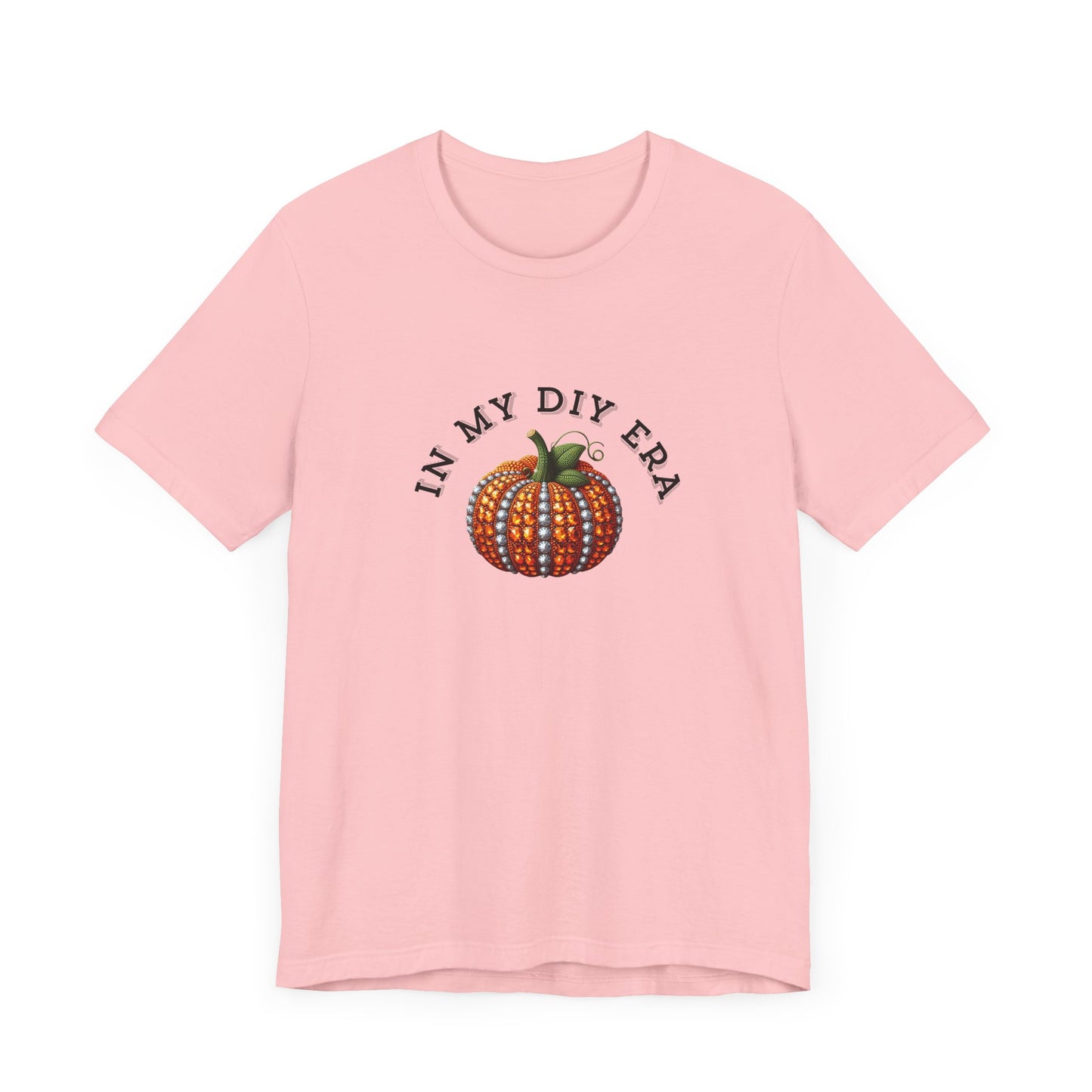 Fall DIY Pumpkin Tee, Autumn Shirt, Halloween T-Shirt, Crafting Gift, Unisex Short Sleeve Tee with Pumpkin Design