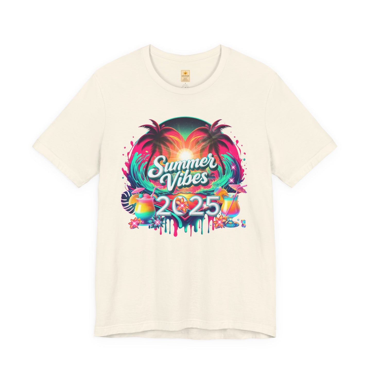 Summer Vibes Tee - Retro Tropical Design 2025