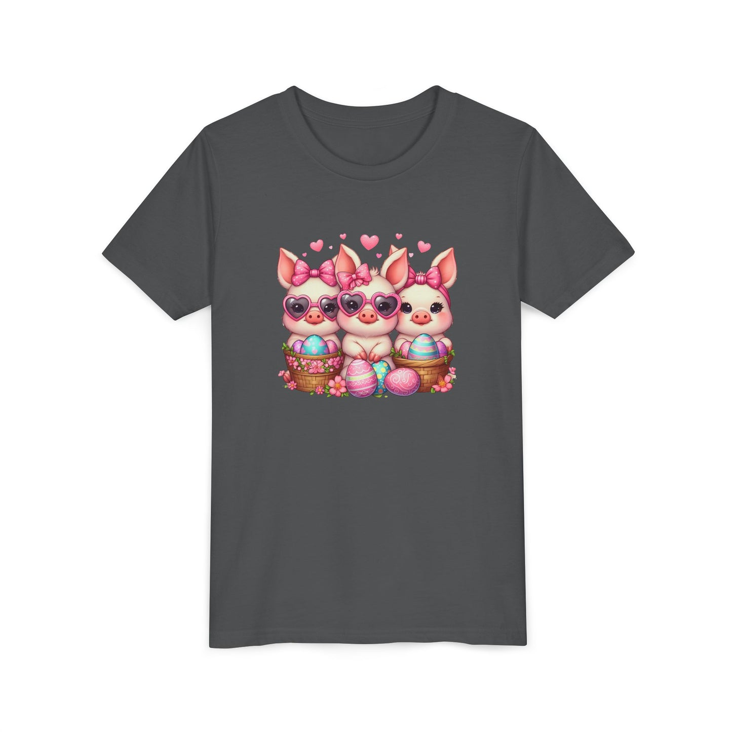 Easter Youth Tee with 3 Baby Pigs