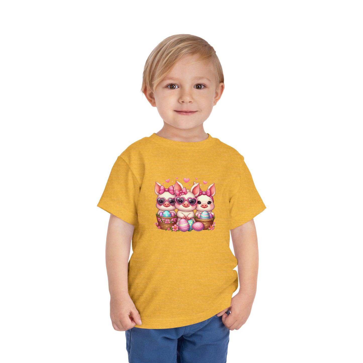 Toddler 3 Baby Pigs Easter Short Sleeve Tee