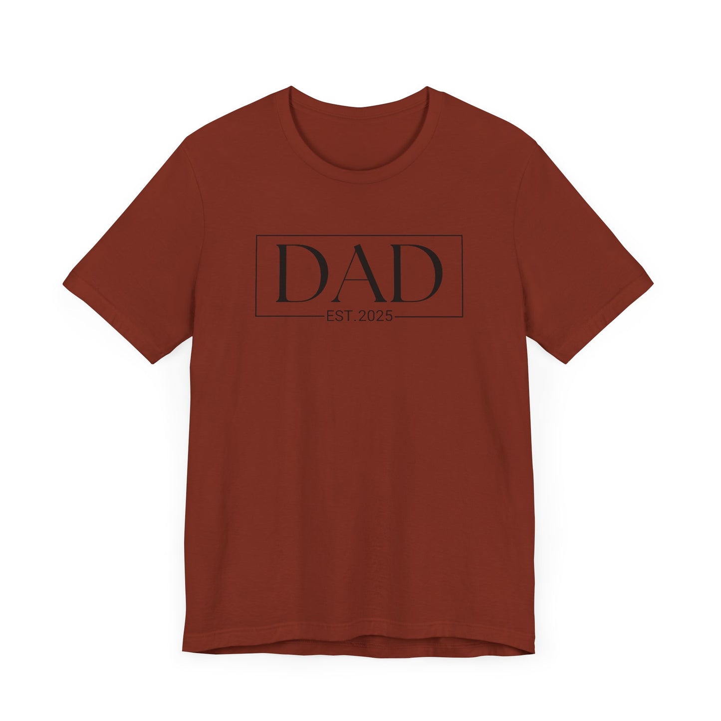 Custom Personal Stylish Dad T-Shirt, Gift for New Dads, Father's Day Tee, Casual Wear for Dads, Est. 2025, Unisex Jersey Tee