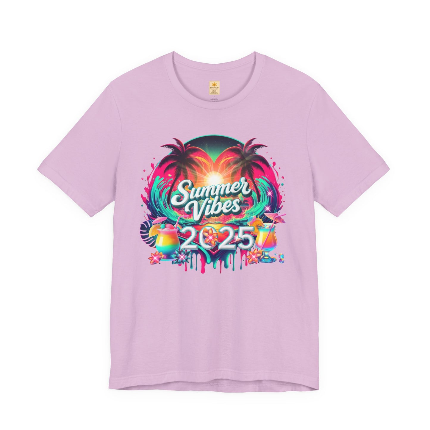 Summer Vibes Tee - Retro Tropical Design 2025