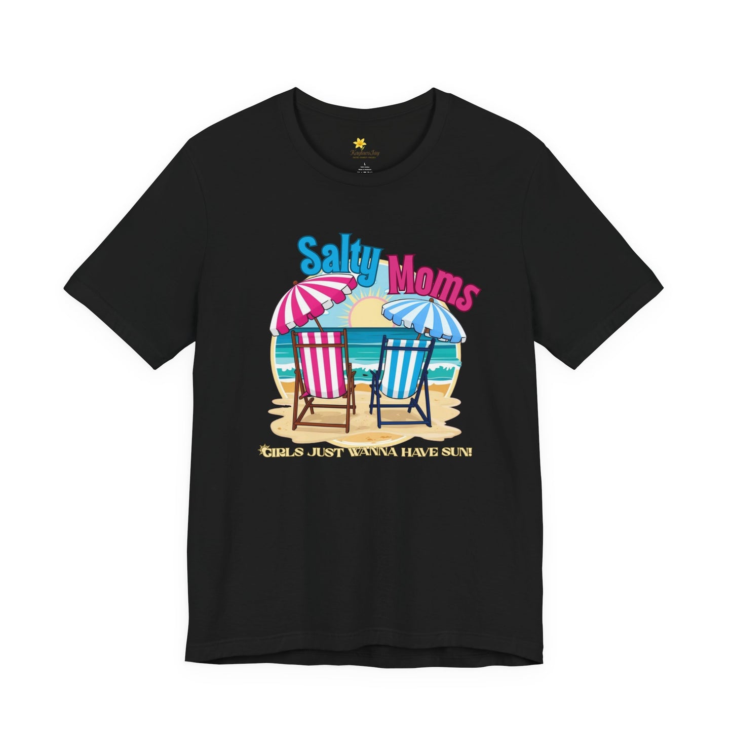 Salty Moms Beach Club Shirt – Girls Just Wanna Have Sun T-Shirt – Retro Summer Mom Shirt, Coastal Vibes Tee, Funny Beach Graphic Tee for Women