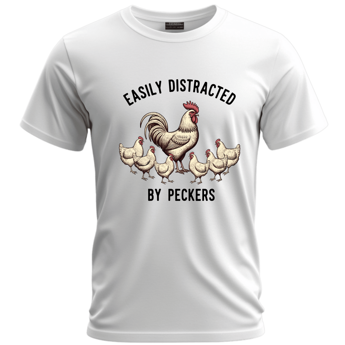 Easily Distracted Chicken Tee | Fun Unisex Jersey Short Sleeve T-Shirt for Animal Lovers