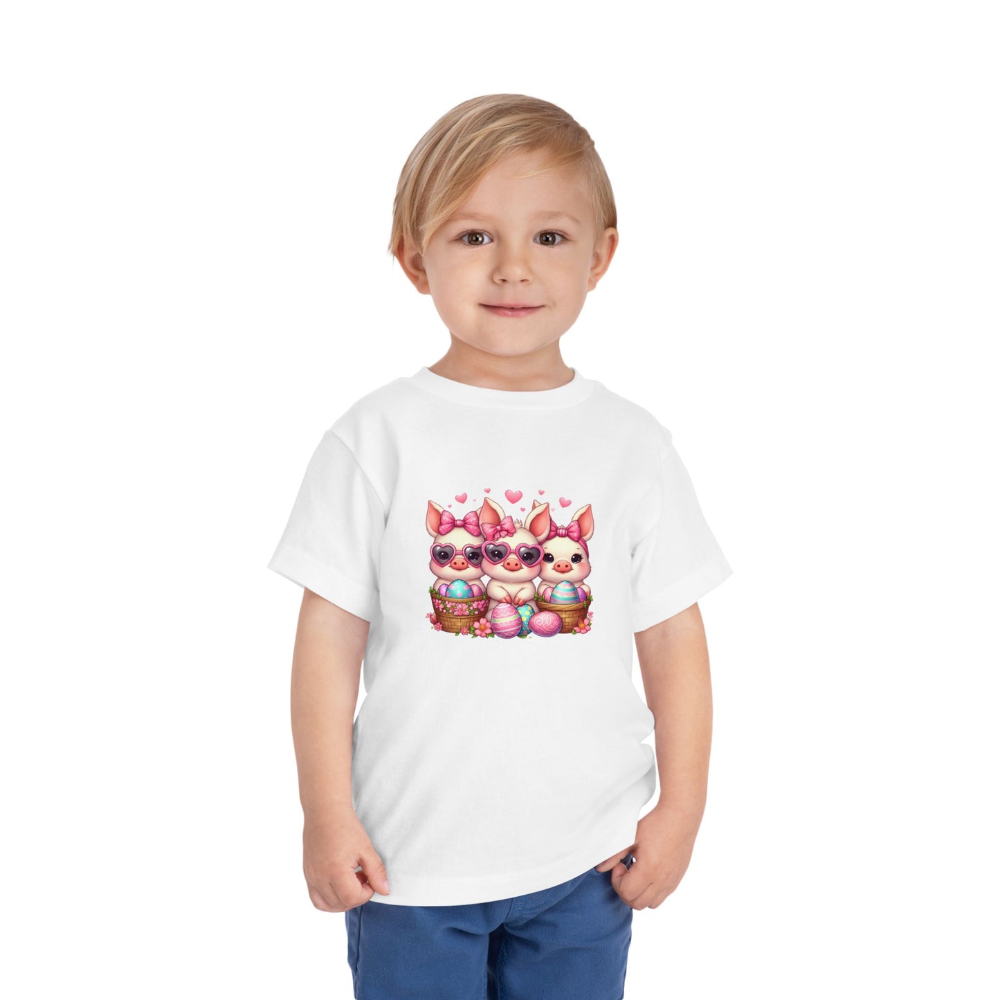 Toddler 3 Baby Pigs Easter Short Sleeve Tee