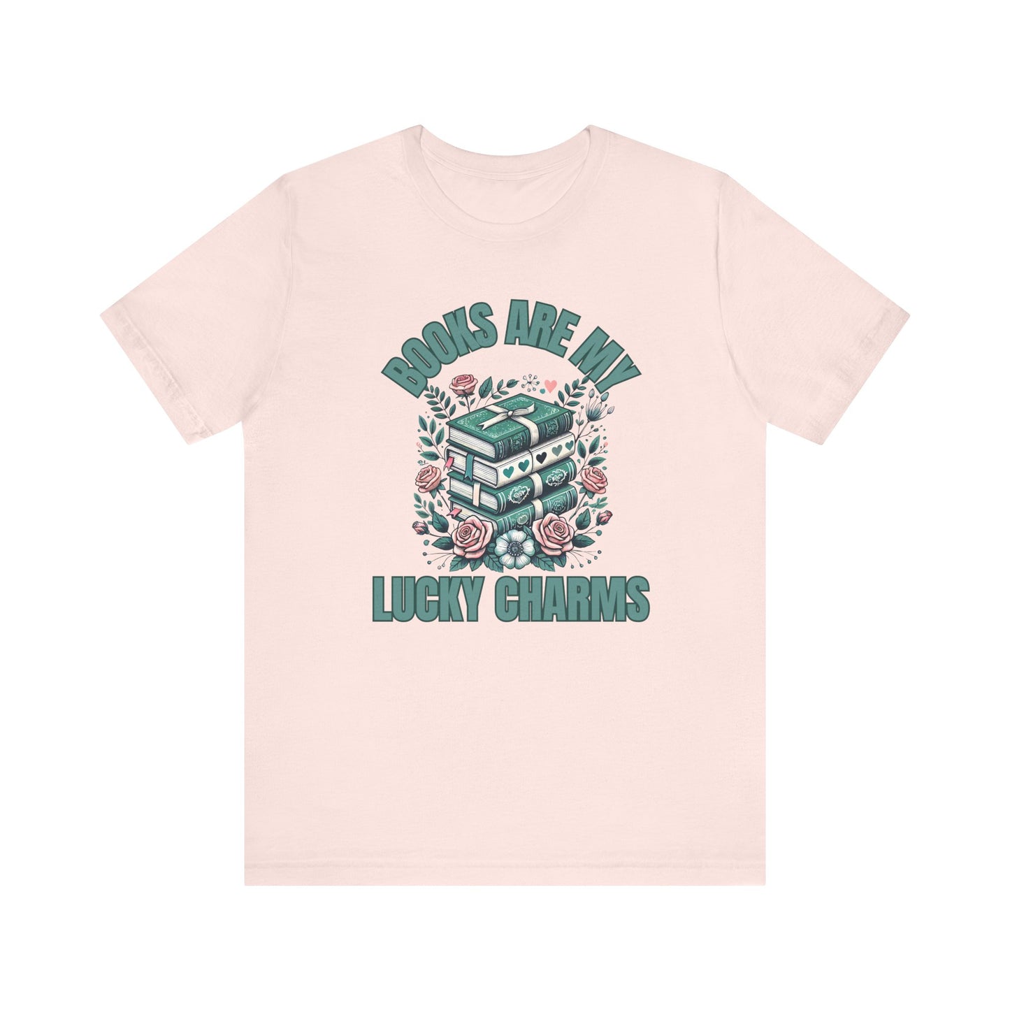 St. Patrick's Day Books are My Lucky Charms T-Shirt, Reading Bookworm Tee, Lucky Shamrock Book Lover Gift, Unisex Jersey Short Sleeve Tee