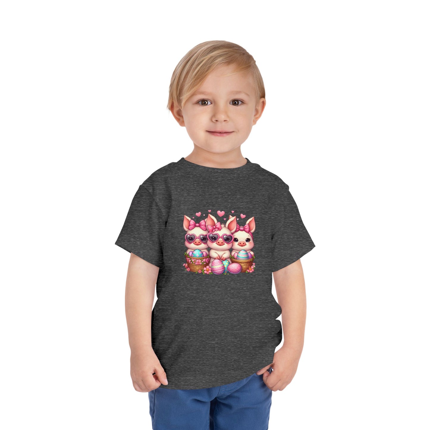 Toddler 3 Baby Pigs Easter Short Sleeve Tee