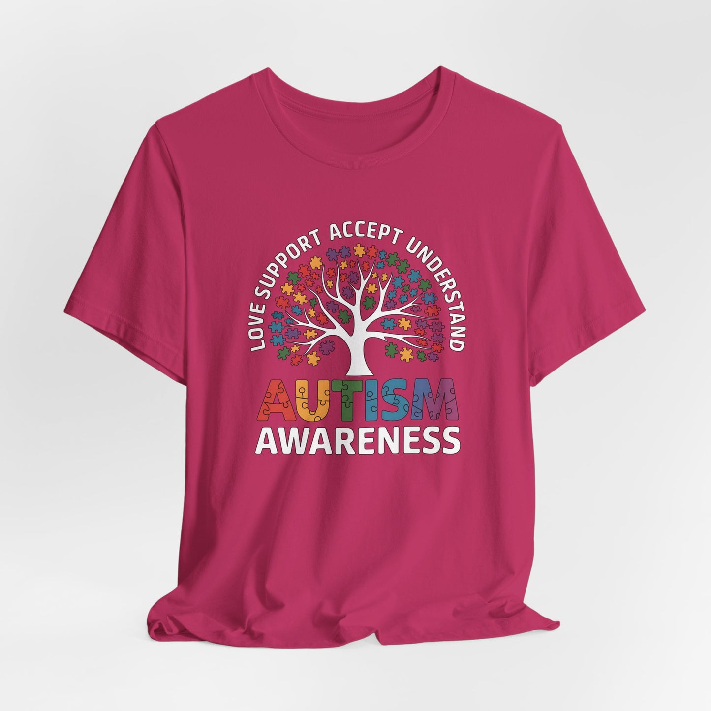 Autism Awareness Tee - Love Support Accept Understand Design