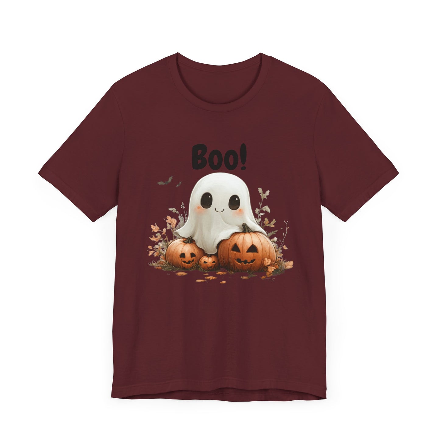 Cute Ghost 'Boo!' Unisex Jersey Tee for Halloween Celebrations