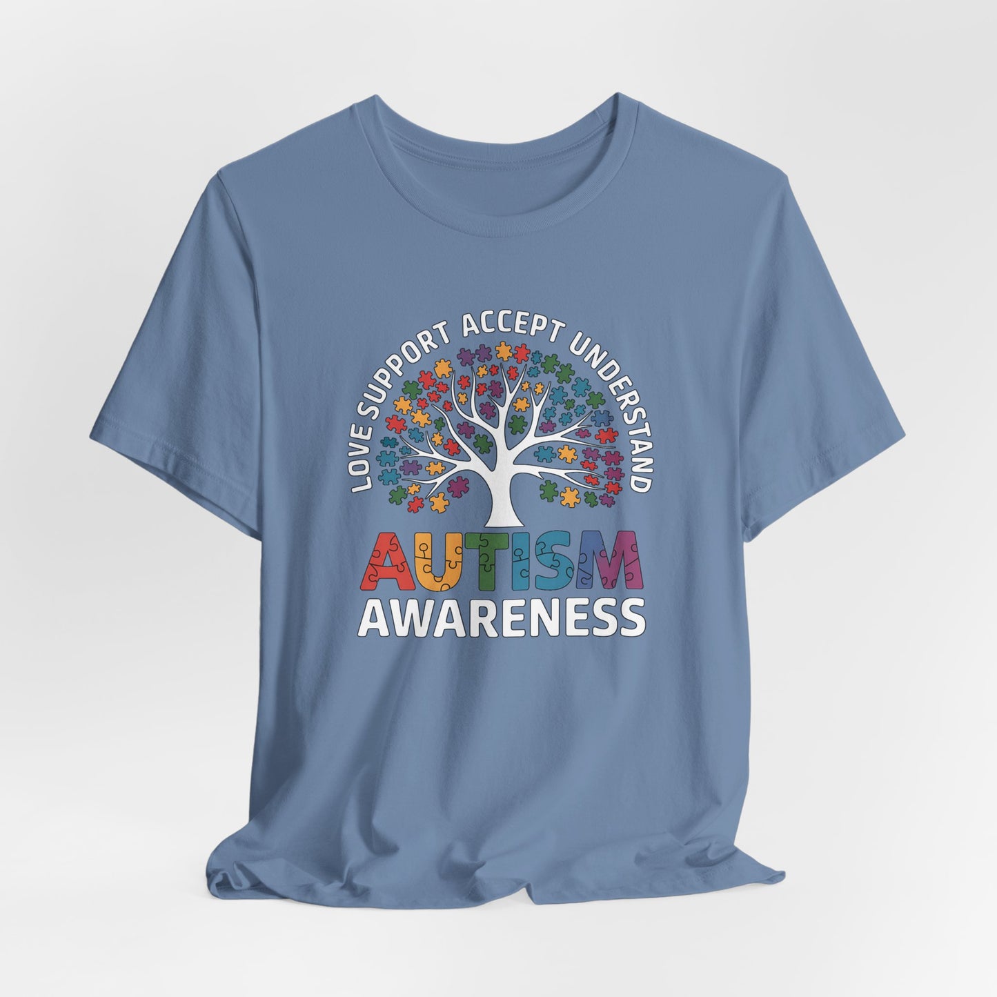 Autism Awareness Tee - Love Support Accept Understand Design