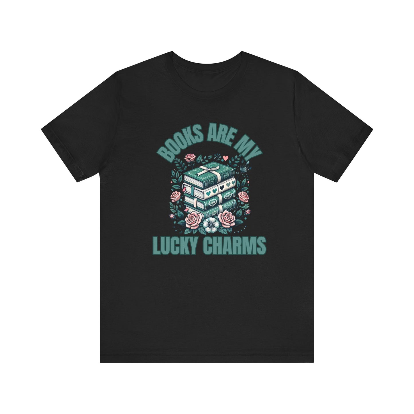 St. Patrick's Day Books are My Lucky Charms T-Shirt, Reading Bookworm Tee, Lucky Shamrock Book Lover Gift, Unisex Jersey Short Sleeve Tee