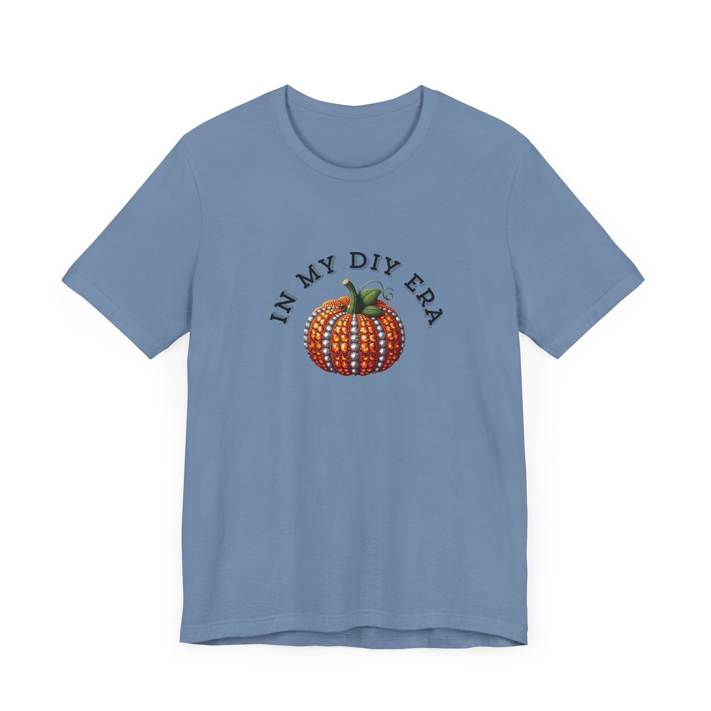 Fall DIY Pumpkin Tee, Autumn Shirt, Halloween T-Shirt, Crafting Gift, Unisex Short Sleeve Tee with Pumpkin Design