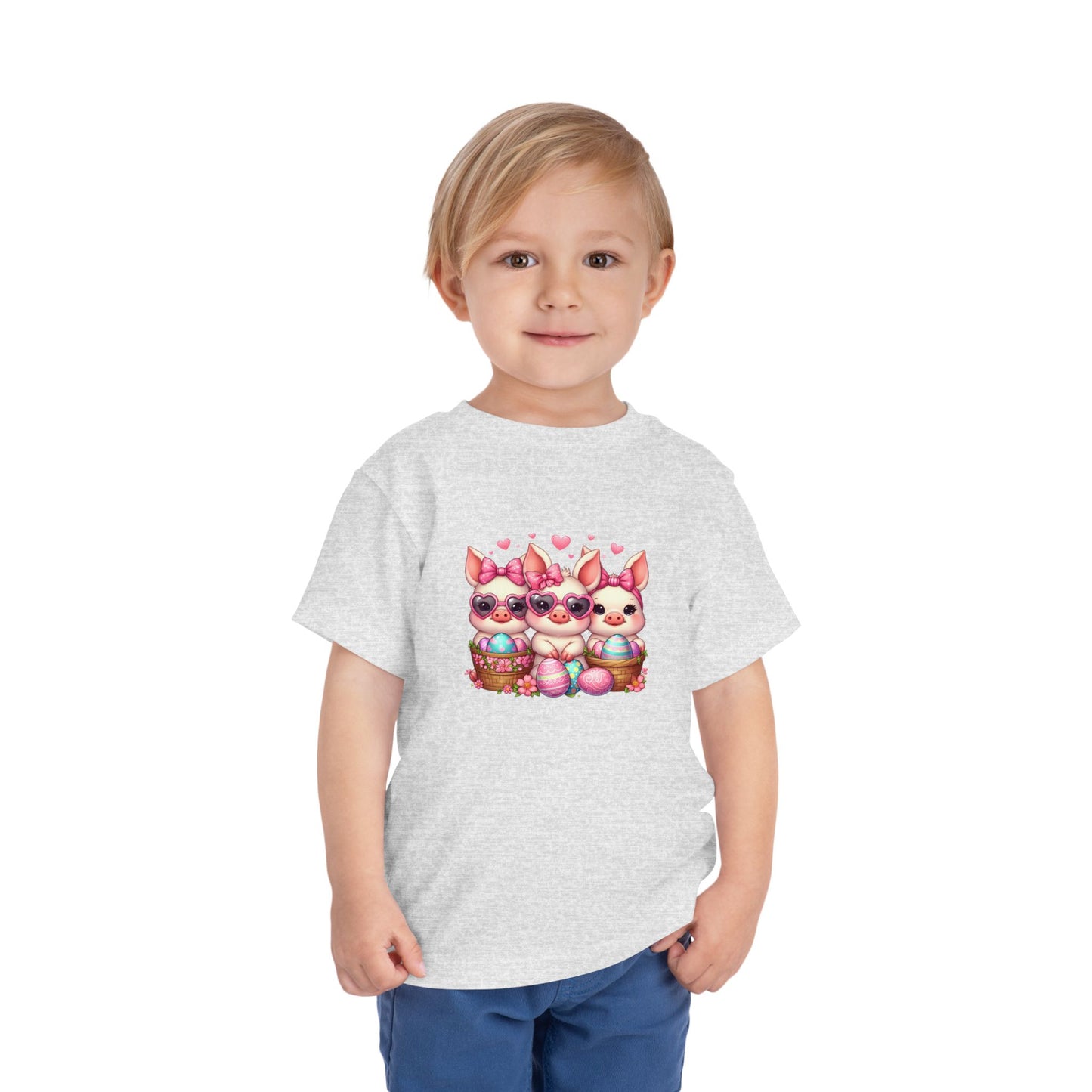 Toddler 3 Baby Pigs Easter Short Sleeve Tee