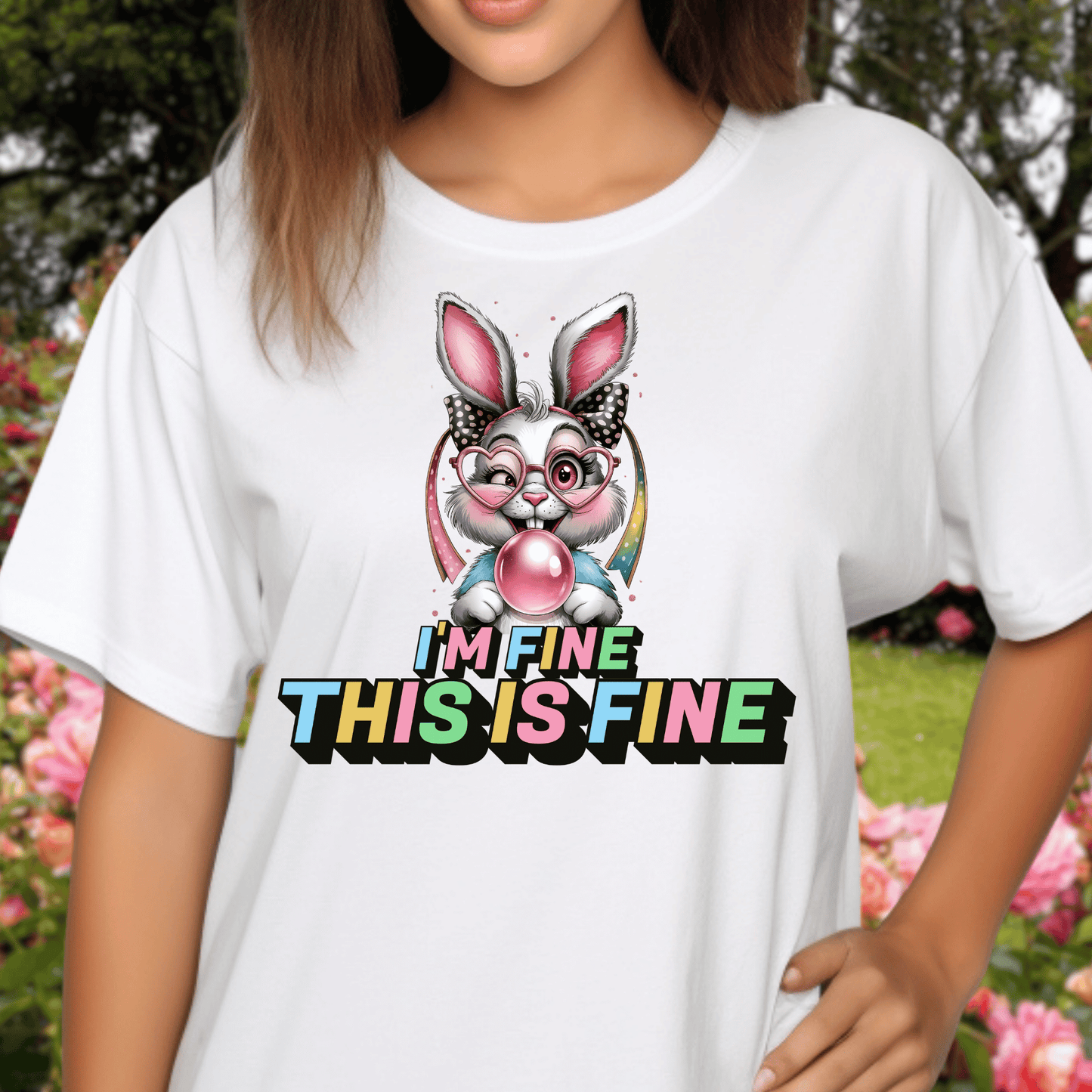 Playful Bunny Graphic Tee - Fun, Casual Style for Everyday Wear, Perfect for Spring, Easter, Animal Lovers, Gifts