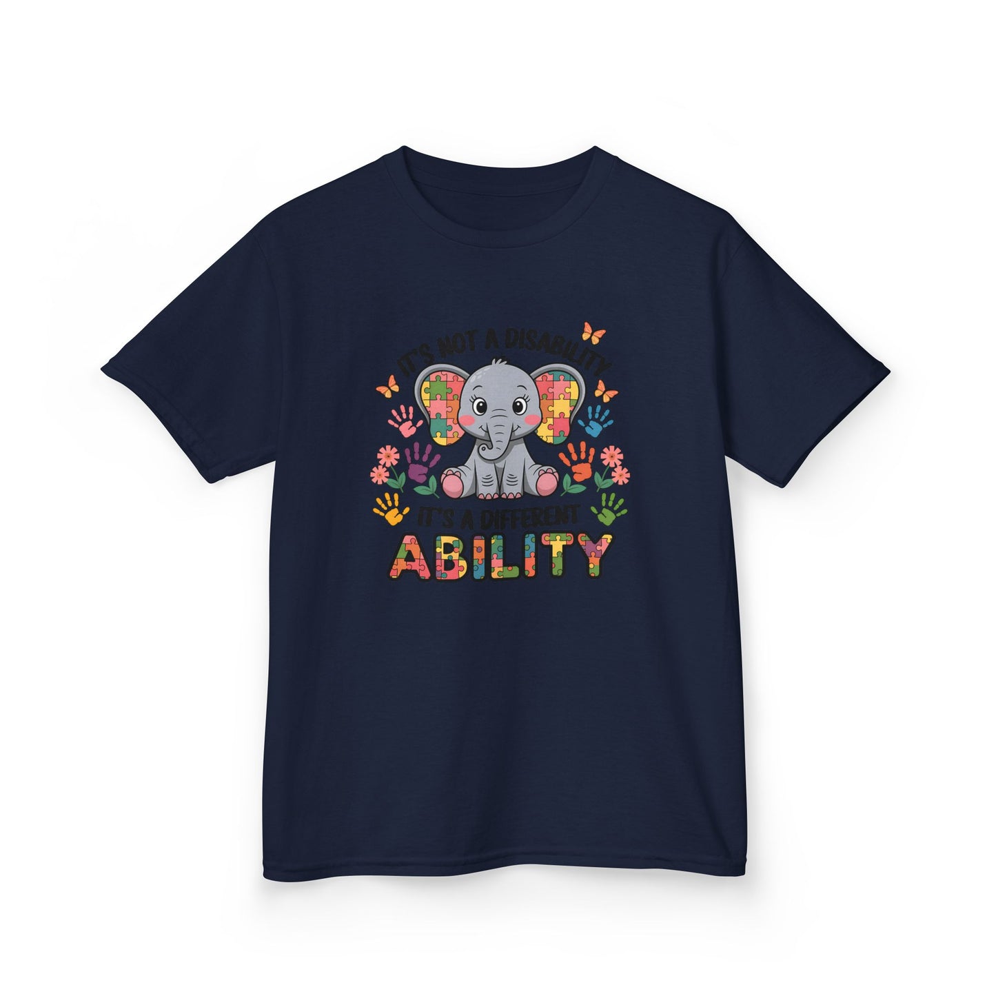 Kids Elephant Awareness Tee - It's Not a Disability, It's a Different Ability
