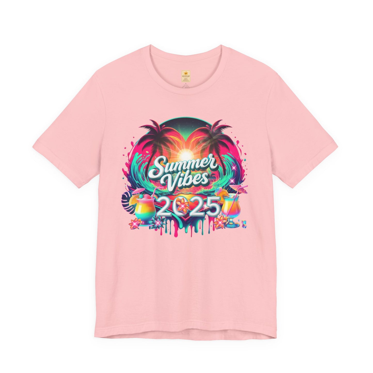 Summer Vibes Tee - Retro Tropical Design 2025