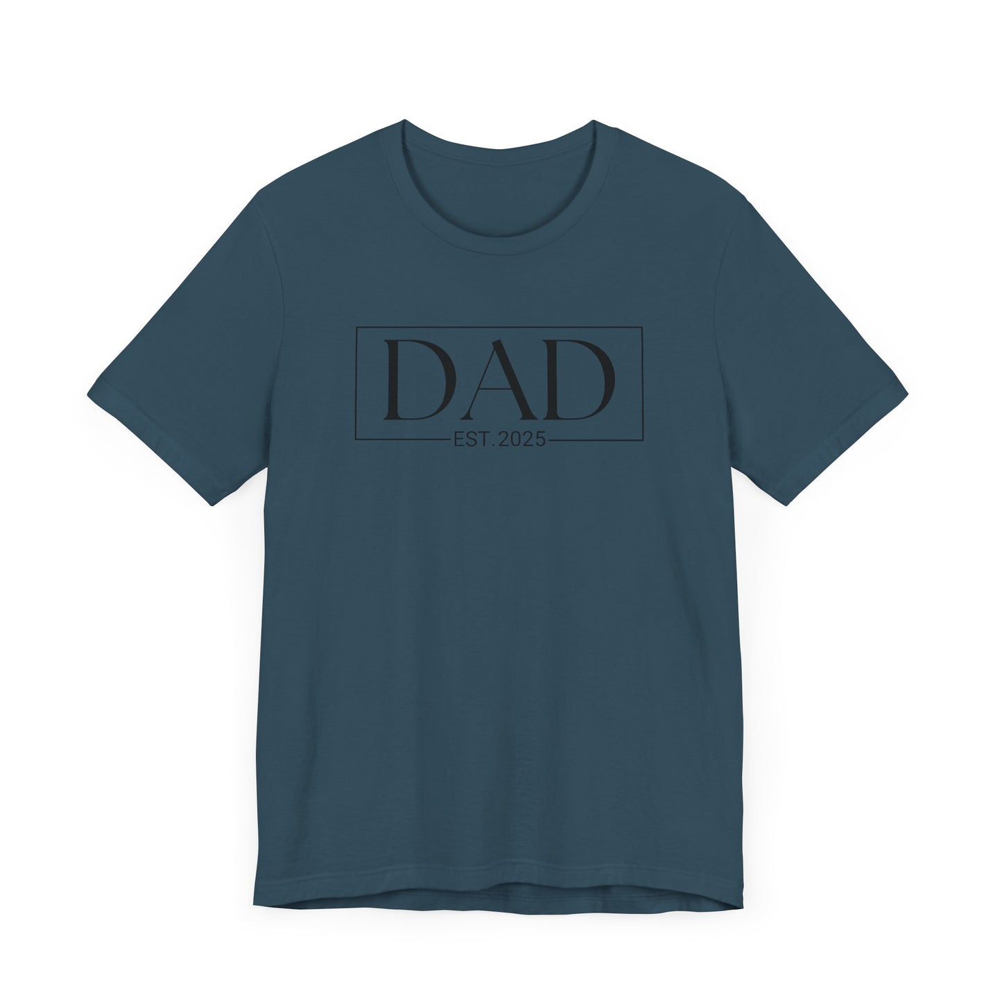 Custom Personal Stylish Dad T-Shirt, Gift for New Dads, Father's Day Tee, Casual Wear for Dads, Est. 2025, Unisex Jersey Tee