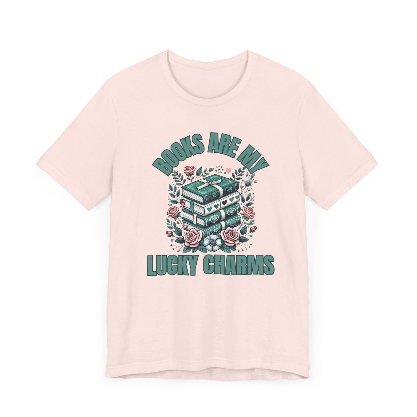 St. Patrick's Day Books are My Lucky Charms T-Shirt, Reading Bookworm Tee, Lucky Shamrock Book Lover Gift, Unisex Jersey Short Sleeve Tee