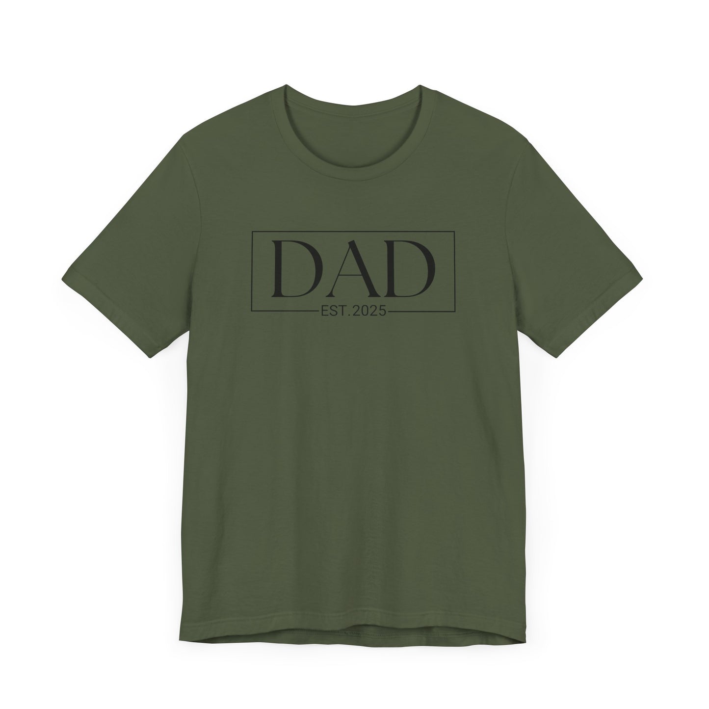 Custom Personal Stylish Dad T-Shirt, Gift for New Dads, Father's Day Tee, Casual Wear for Dads, Est. 2025, Unisex Jersey Tee