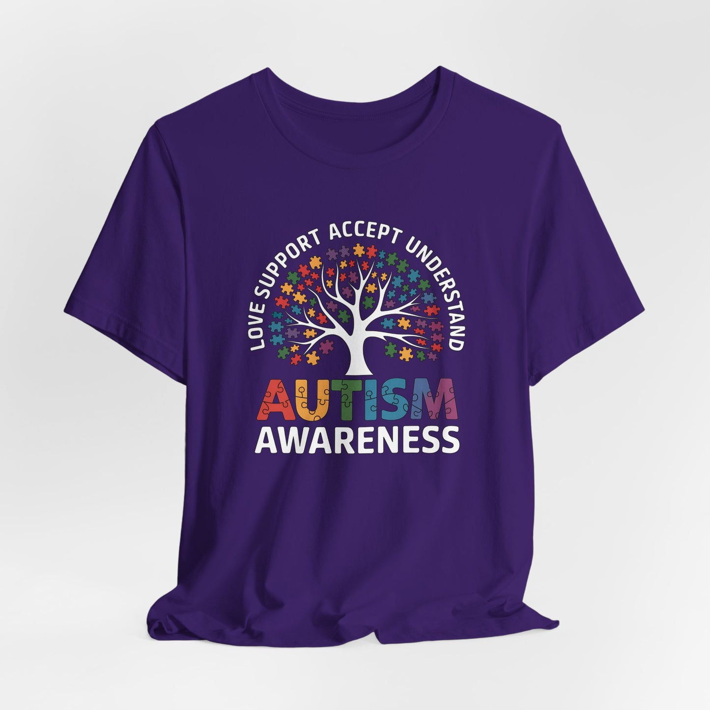 Autism Awareness Tee - Love Support Accept Understand Design