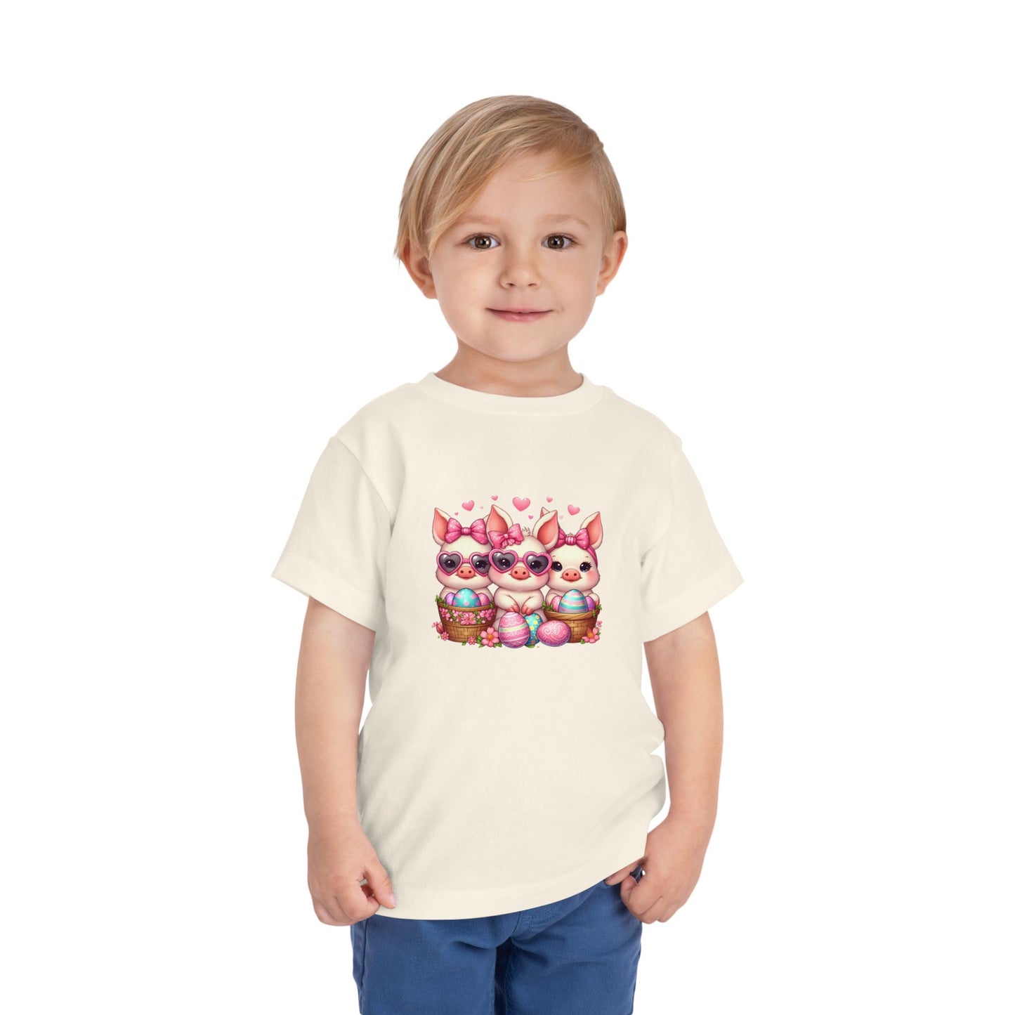 Toddler 3 Baby Pigs Easter Short Sleeve Tee