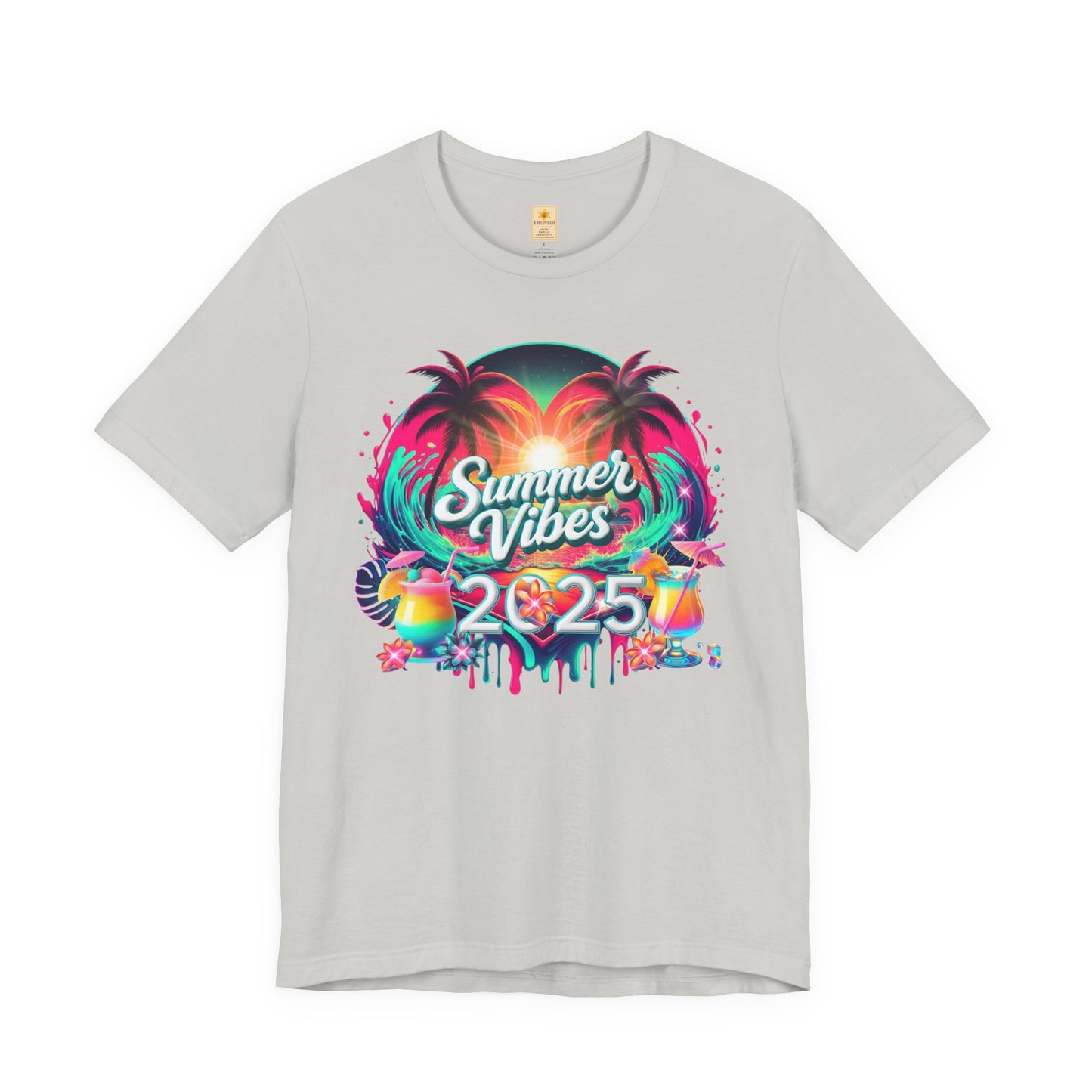 Summer Vibes Tee - Retro Tropical Design 2025