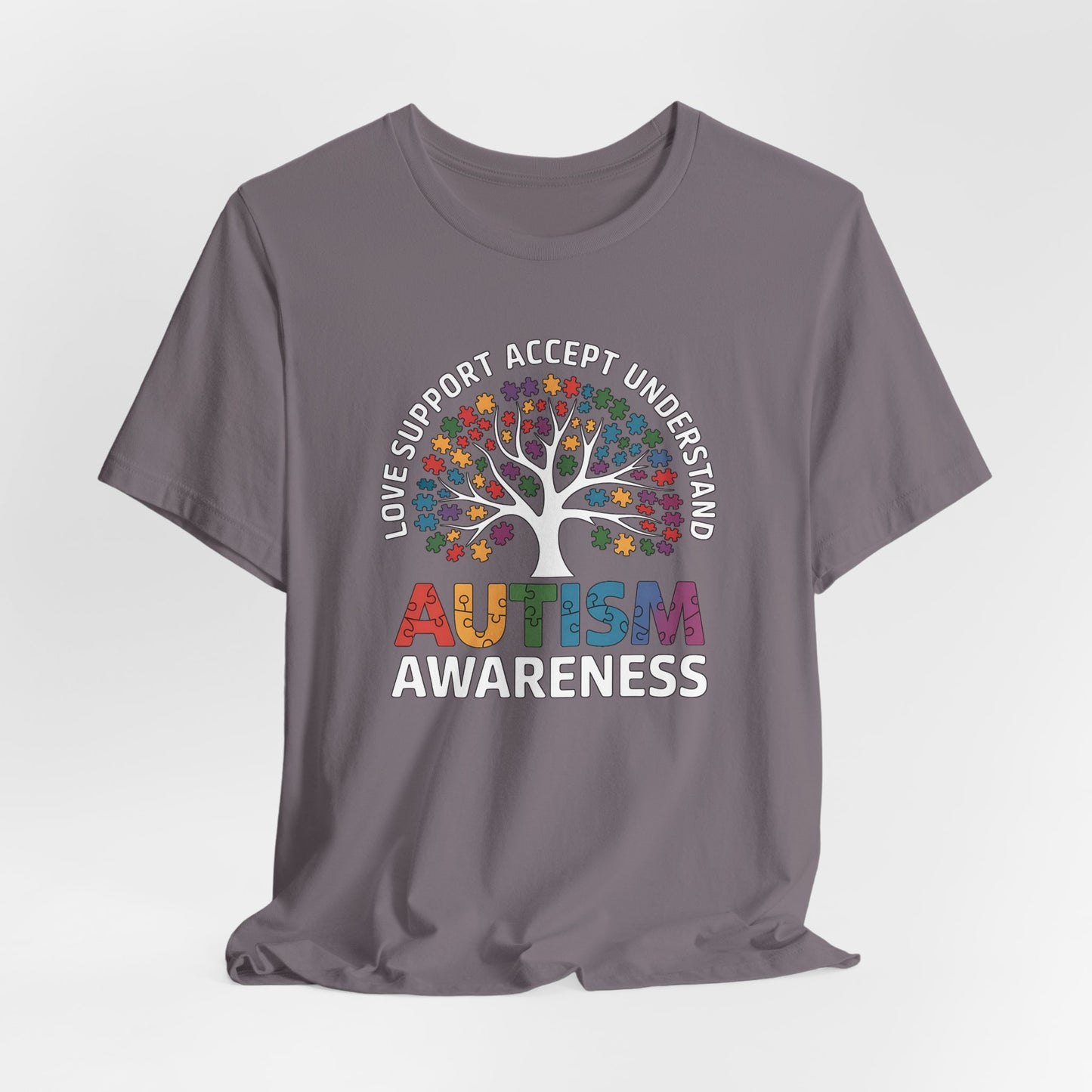 Autism Awareness Tee - Love Support Accept Understand Design
