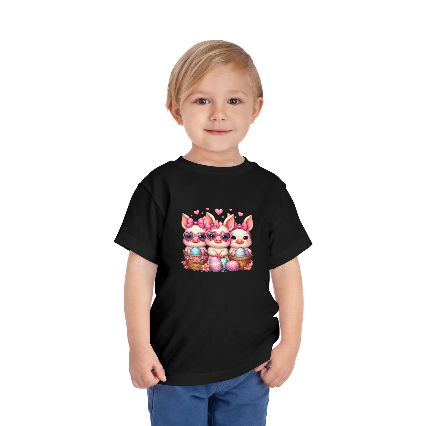 Toddler 3 Baby Pigs Easter Short Sleeve Tee