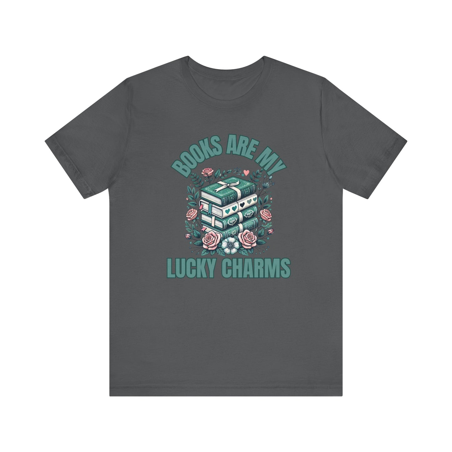 St. Patrick's Day Books are My Lucky Charms T-Shirt, Reading Bookworm Tee, Lucky Shamrock Book Lover Gift, Unisex Jersey Short Sleeve Tee