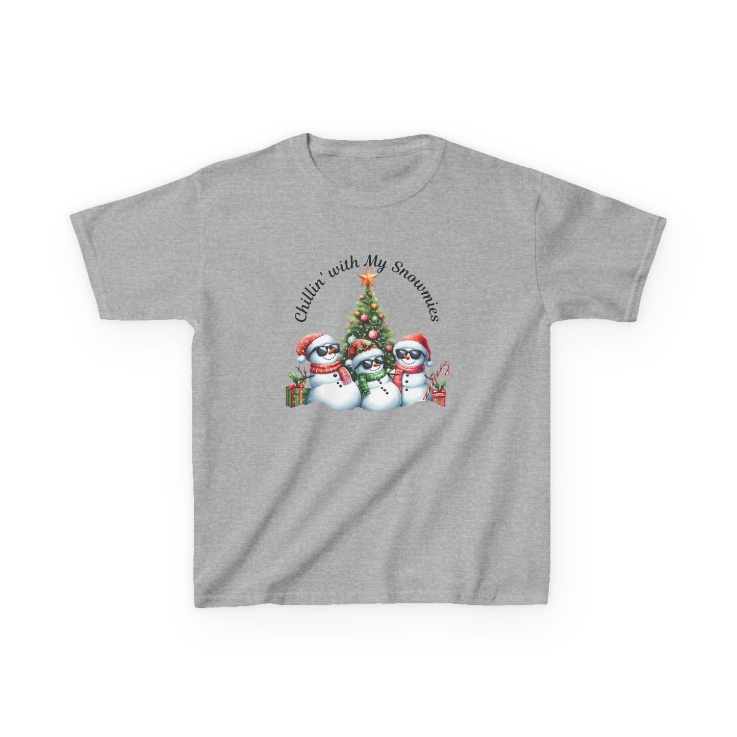 Christmas Kids Tee, Chilling with my Snowmies Shirt, Holiday Youth T-Shirt, Snowman Children's Top, Festive Toddler Clothing, Winter Kid's