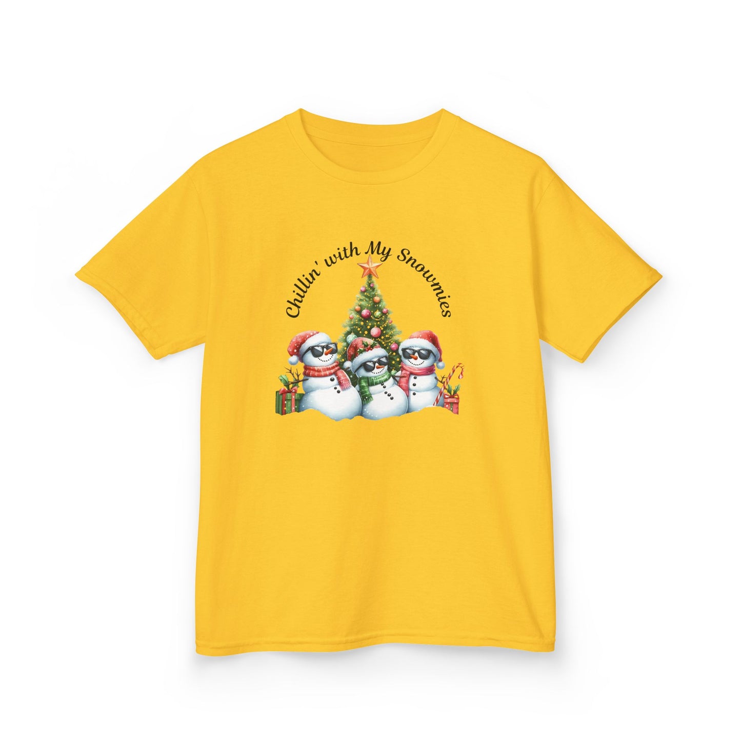 Christmas Kids Tee, Chilling with my Snowmies Shirt, Holiday Youth T-Shirt, Snowman Children's Top, Festive Toddler Clothing, Winter Kid's