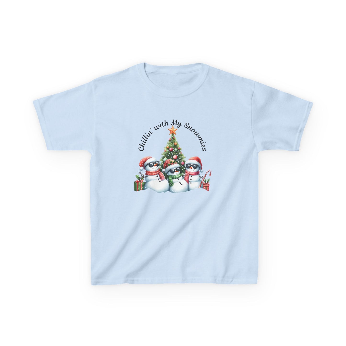 Christmas Kids Tee, Chilling with my Snowmies Shirt, Holiday Youth T-Shirt, Snowman Children's Top, Festive Toddler Clothing, Winter Kid's