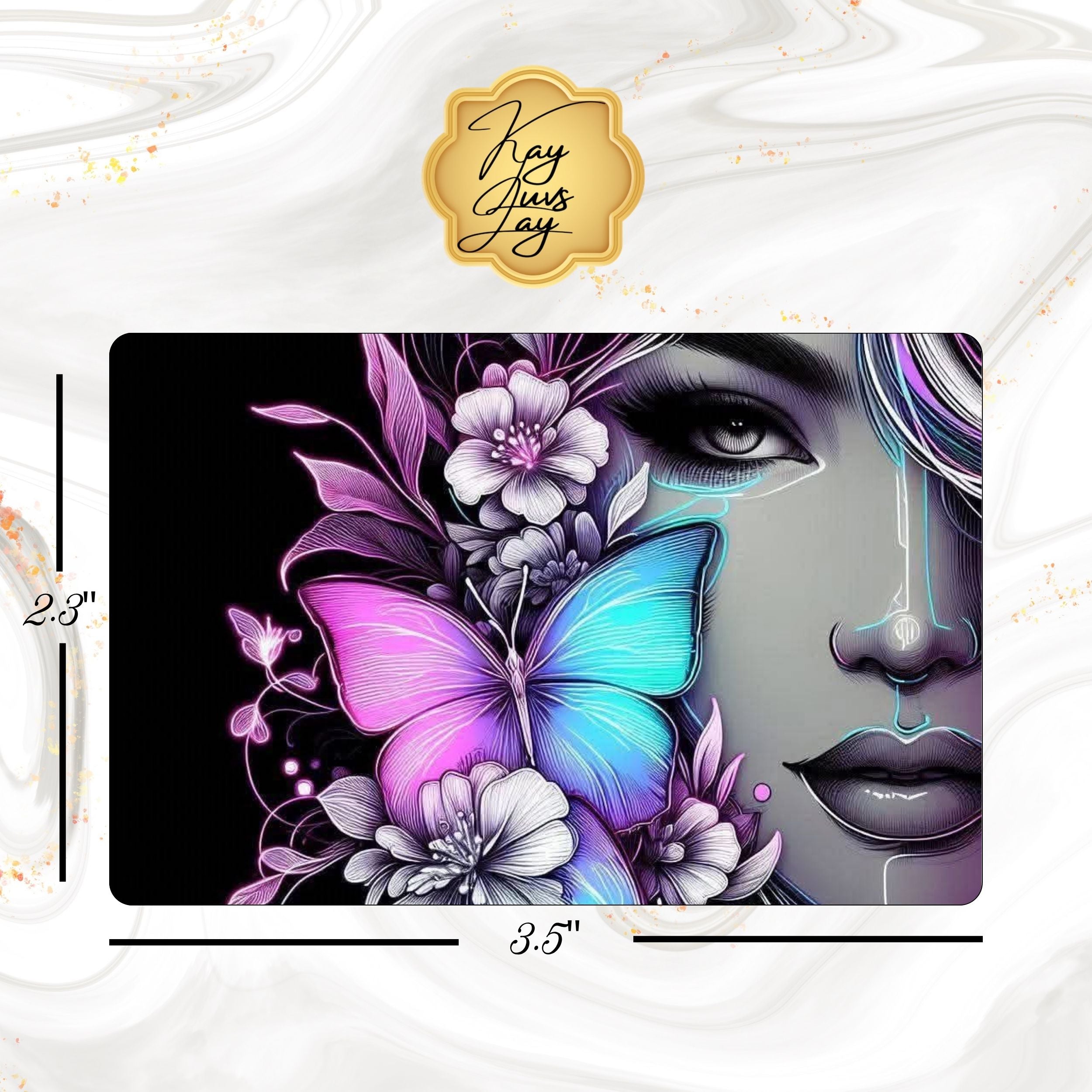 Neon Butterfly & Girl Sublimated Fridge Magnet – Decorative Kitchen Magnet